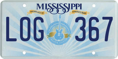 MS license plate LOG367
