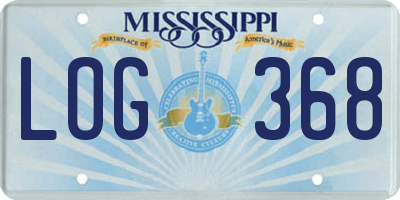 MS license plate LOG368