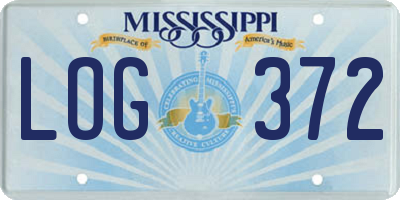 MS license plate LOG372