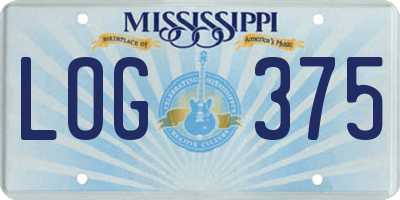 MS license plate LOG375