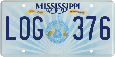 MS license plate LOG376