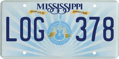 MS license plate LOG378