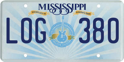MS license plate LOG380