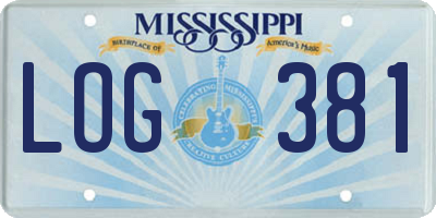 MS license plate LOG381