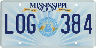MS license plate LOG384
