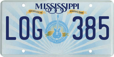 MS license plate LOG385
