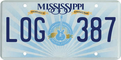 MS license plate LOG387