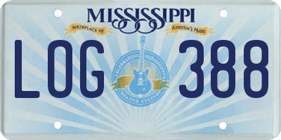 MS license plate LOG388