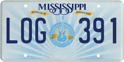 MS license plate LOG391
