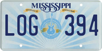 MS license plate LOG394