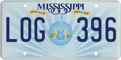 MS license plate LOG396