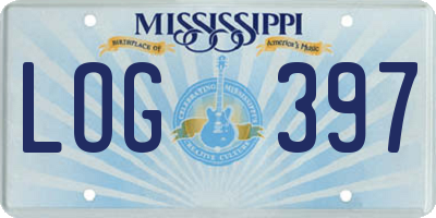 MS license plate LOG397