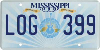 MS license plate LOG399