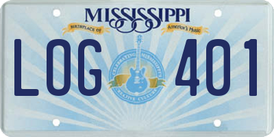 MS license plate LOG401