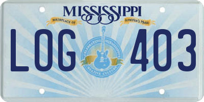 MS license plate LOG403