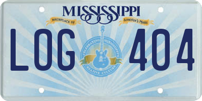 MS license plate LOG404
