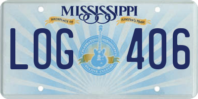 MS license plate LOG406