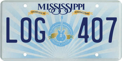 MS license plate LOG407