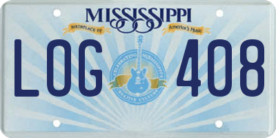 MS license plate LOG408