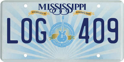 MS license plate LOG409