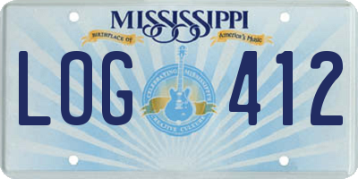 MS license plate LOG412