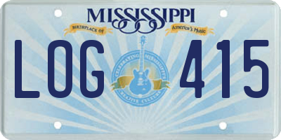 MS license plate LOG415