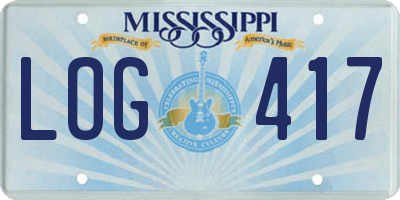 MS license plate LOG417