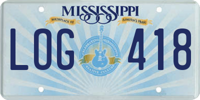 MS license plate LOG418