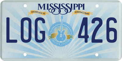 MS license plate LOG426