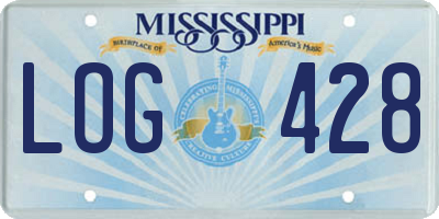 MS license plate LOG428
