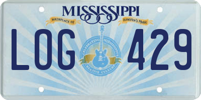 MS license plate LOG429