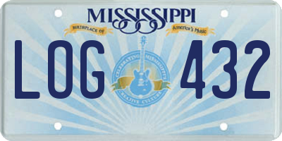 MS license plate LOG432