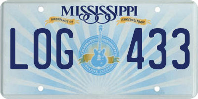 MS license plate LOG433
