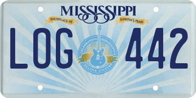 MS license plate LOG442