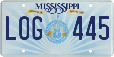 MS license plate LOG445