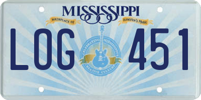MS license plate LOG451
