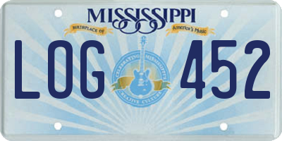 MS license plate LOG452