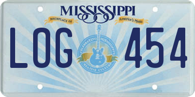 MS license plate LOG454