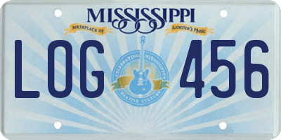 MS license plate LOG456
