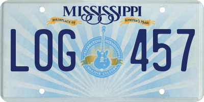 MS license plate LOG457