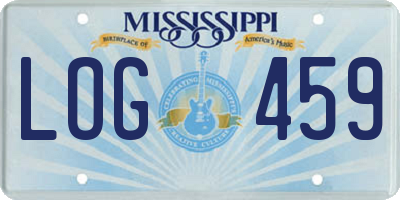 MS license plate LOG459