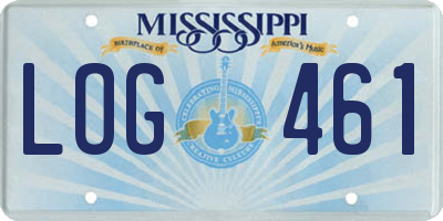 MS license plate LOG461