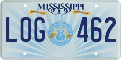 MS license plate LOG462