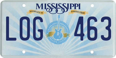 MS license plate LOG463