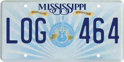 MS license plate LOG464