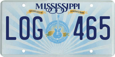 MS license plate LOG465
