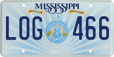 MS license plate LOG466