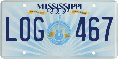 MS license plate LOG467