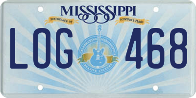 MS license plate LOG468