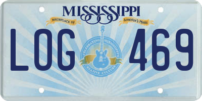 MS license plate LOG469